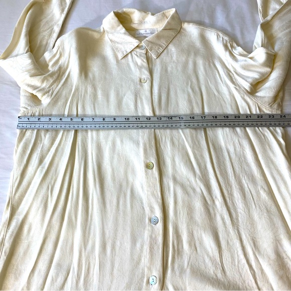 Soft Surroundings Button Front Long Sleeve Tunic Top XL Tencel Rayon Cut 7322 - Picture 6 of 10